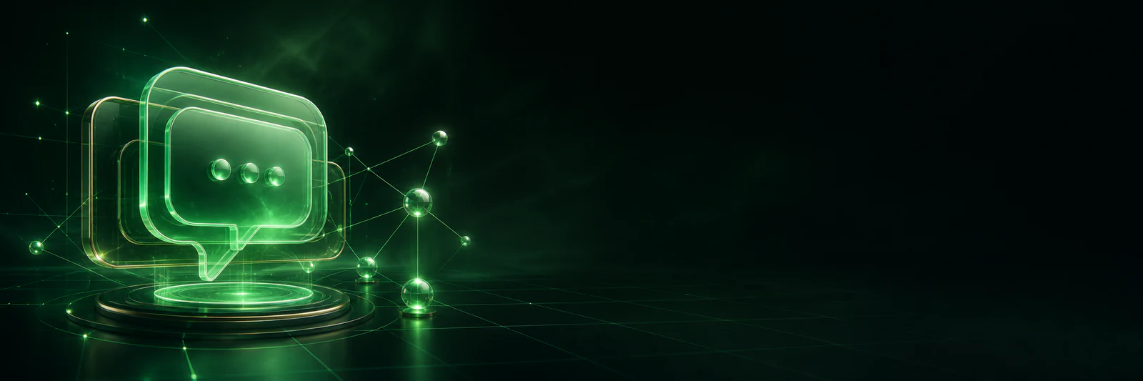 Portal de mensagens verde conectado a uma rede de membros